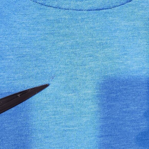 Lands End Shirt Men Large Blue Performance Serious Sweats Crew Neck Pullover Tee - Picture 3 of 10